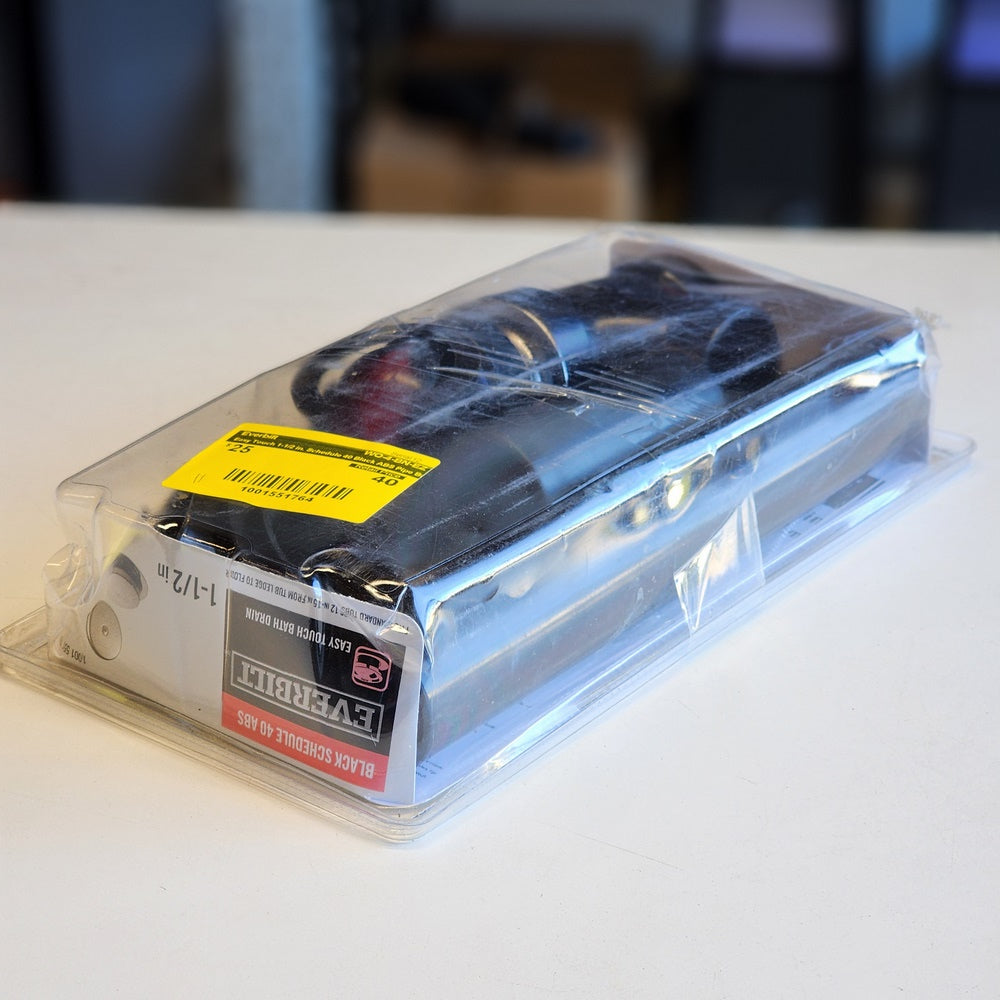 Easy Touch 1-1/2 in. Schedule 40 Black ABS Pipe Bath Waste and Overflow Drain in Brushed Nickel (WO-4-BN-EZ) Easy Touch 1-1/2 in. Schedule 40 Black ABS Pipe Bath Waste and Overflow Drain in Brushed Nickel (WO-4-BN-EZ)